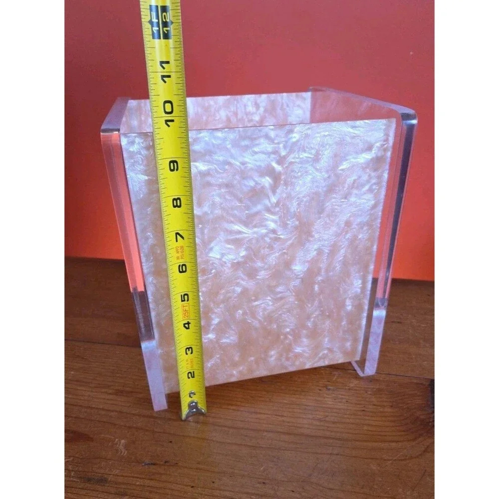 Vtg L & R Enterprises Lucite Light Trash Waste Container Made In CA USA
